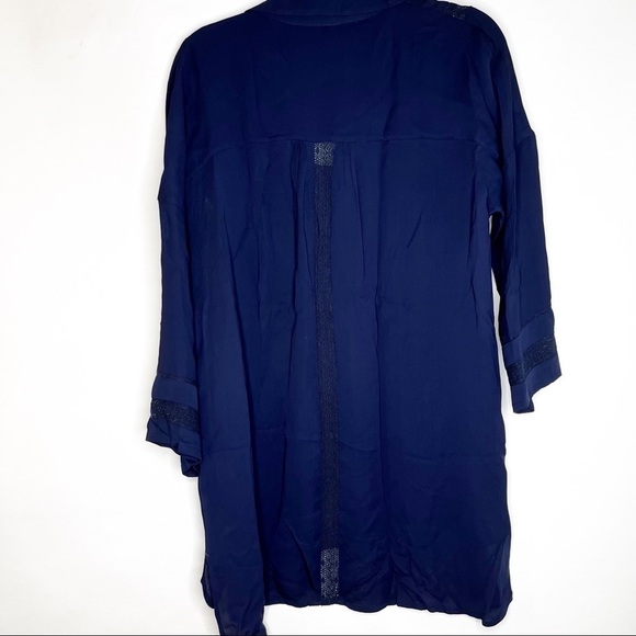 Soft Surroundings | Capistrano Crochet Lace Pintuck Top & Cami - Maritime Blue - Picture 3 of 8